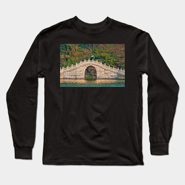 Bridge at Bei Hai Lake, Beijing, China. Long Sleeve T-Shirt by bulljup